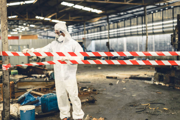 Professional Sewage Cleanup technician working in Oakville, WA